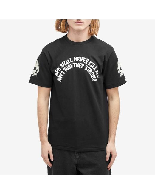 A Bathing Ape Black Souvenir Skull Team T-Shirt for men