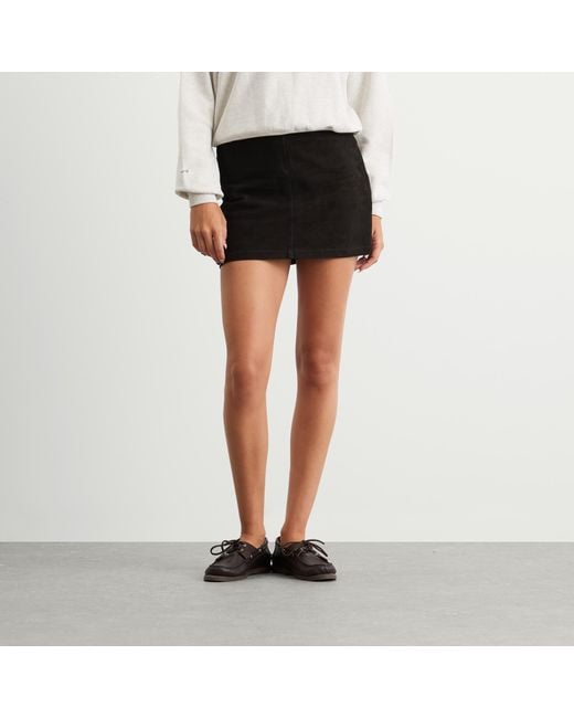 NOTHING WRITTEN Black Rona Suede Skirt