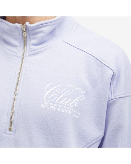 Sporty & Rich Blue 94 Country Club Quarter Zip Sweat for men