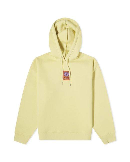 Maison Kitsuné Yellow Floating Flower Tag Comfort Hoodie