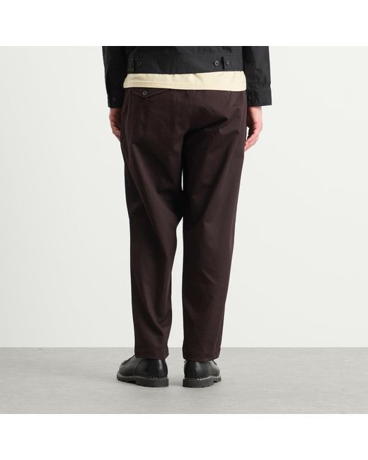 Universal Works Brown Twill Pleated Track Pant for men