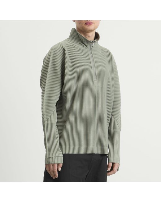 Homme Plissé Issey Miyake Quarter Zip in Green for Men | Lyst