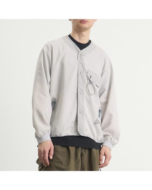 And Wander Gray Vent Cardigan for men