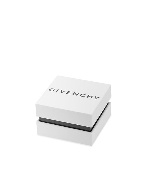 Givenchy White 4G Logo Engraved Ring for men