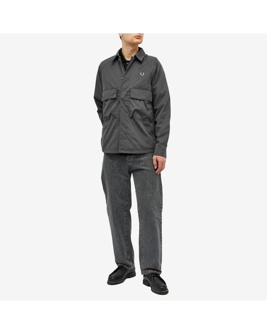 Fred Perry Gray Utility Overshirt for men