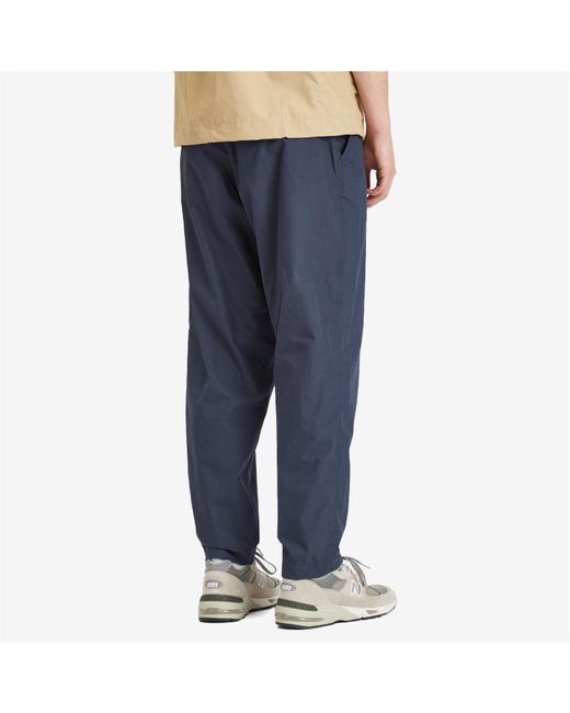 Universal Works Blue Recycled Poly Tech Pleated Track Pant for men