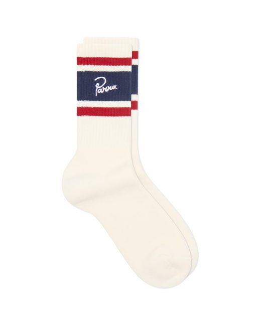 by Parra Blue Signature Striped Crew Socks for men