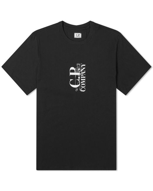 C P Company Black Sailor Logo T-Shirt for men