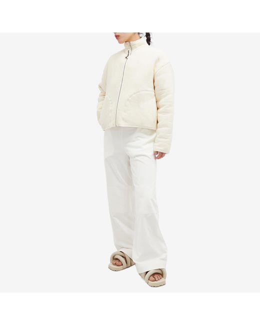 Jil Sander White Zip Front Fleece Jacket