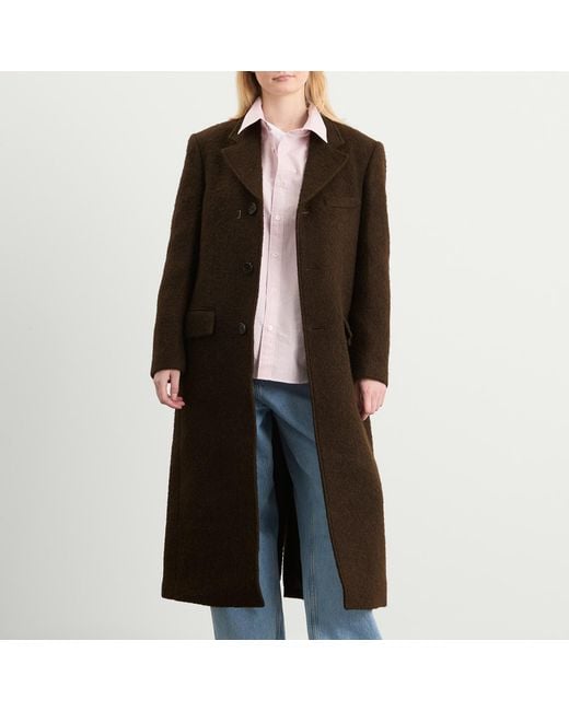 DUNST Brown Wool Boucle Coat