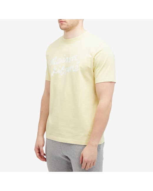Maison Kitsuné Yellow Handwriting Comfort T-Shirt for men