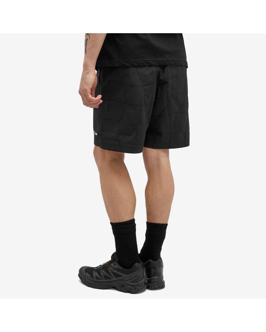 Dime Black Wave Quilted Shorts for men