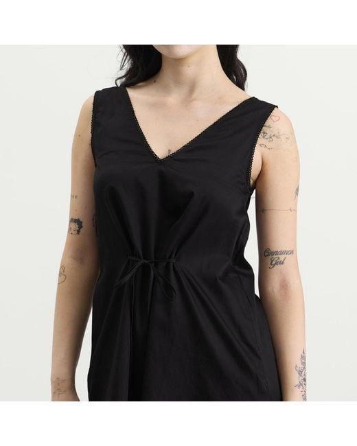 Leset Black Yoko Lace V-Neck Mini Dress