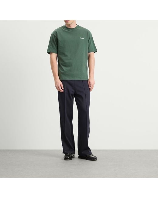 Palmes Blue Tricot Track Pants for men