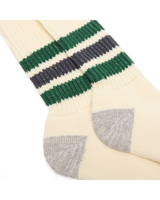 RoToTo Blue Coarse Ribbed Old School Crew Socks for men
