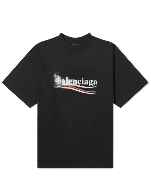 Balenciaga Black Political Campaign Stencil T-Shirt for men