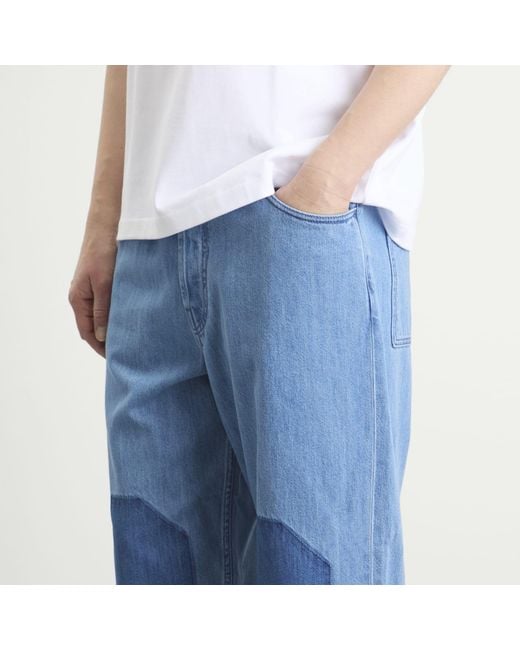 EBIT Blue Octagon Patch Denim Jeans for men