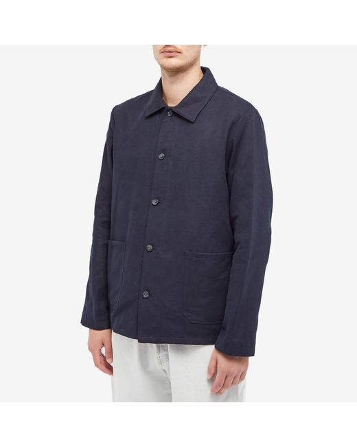 A.P.C. Blue Kerlouan Twill Chore Jacket for men