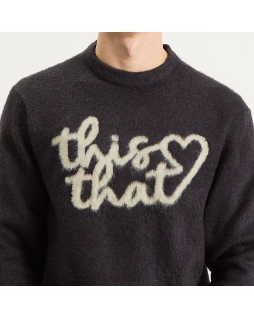Thisisneverthat Blue Heart Logo Knit Jumper for men