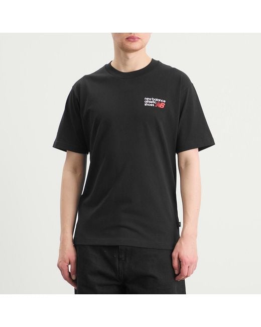 New Balance Black Nb Athletics Premium Logo Relaxed T-Shirt for men