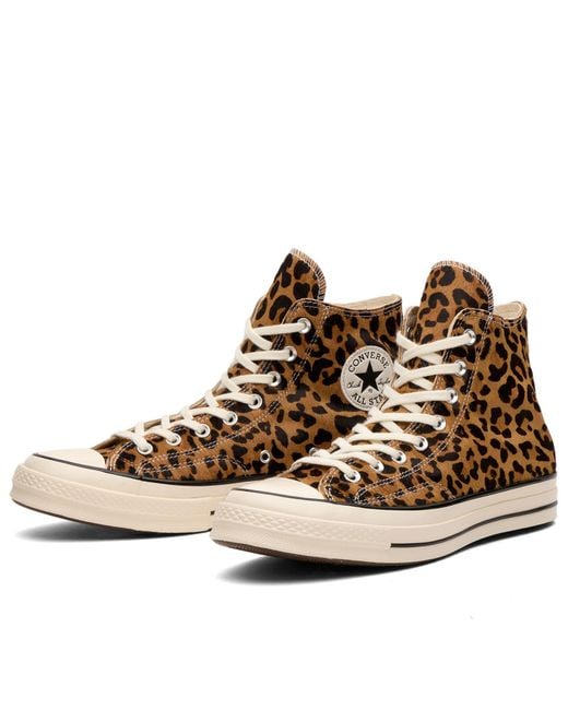 Converse Brown Chuck Taylor 1970S Leopard Pony Hair Hi Sneaker