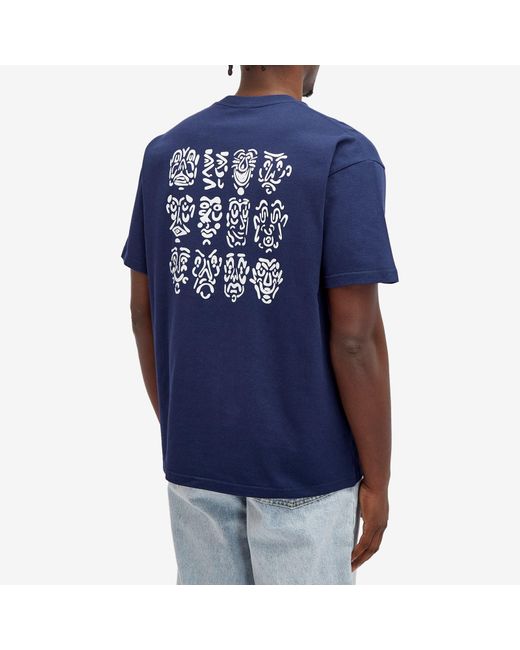 POLAR SKATE Blue 12 Faces T-Shirt for men