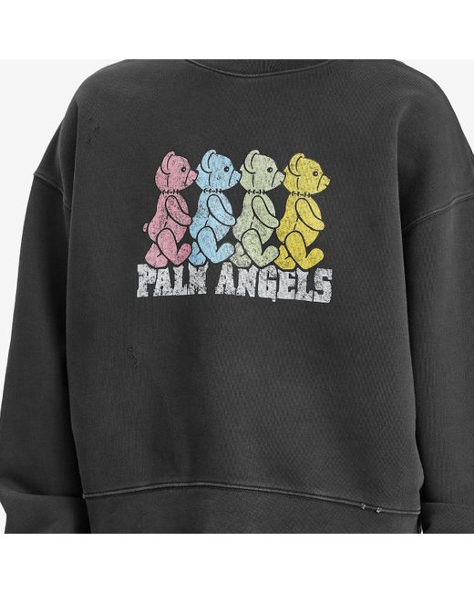 Palm Angels Gray Crossroad Bears Crew Sweat for men