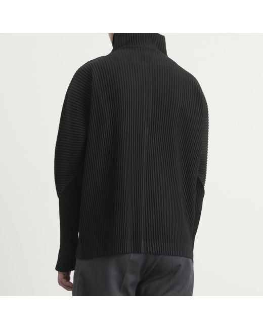 Homme Plissé Issey Miyake Quarter Zip in Black for Men | Lyst
