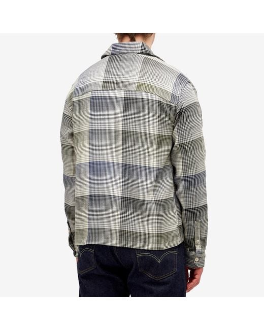 Paul Smith Gray Zip Front Plaid Shirt for men