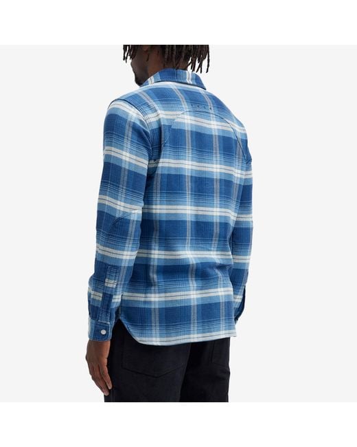 Polo Ralph Lauren Blue Check Flannel Overshirt for men