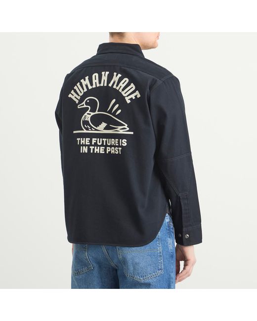 Human Made Blue Work Shirt for men