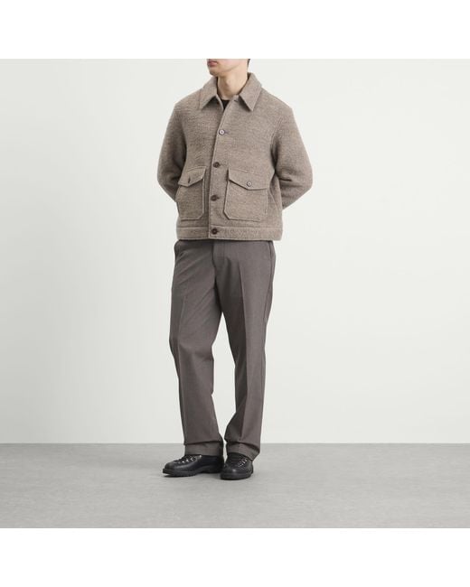 Wax London Brown Newgate Melange Wool Jacket for men