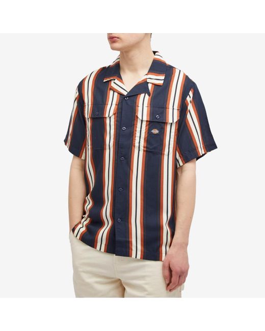 Dickies Blue Forest Stripe Vacation Shirt for men