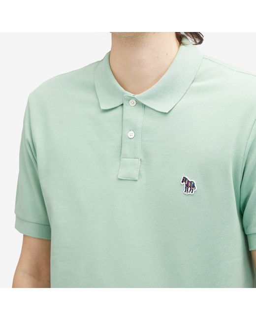 Paul Smith Green Regular Fit Zebra Polo Shirt for men