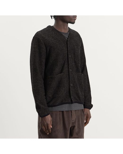 Universal Works Black Deca Light Knit Cardigan for men