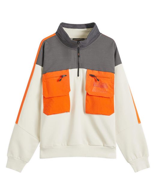 Napapijri Gray Poly Half Zip Sweatshirt for men