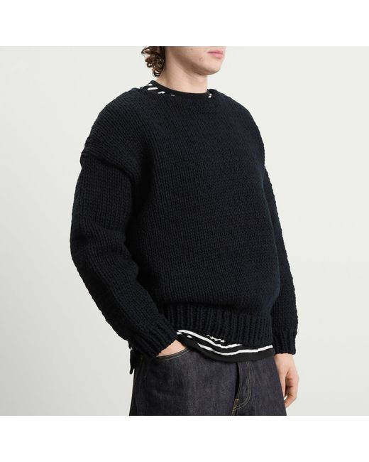 Visvim Blue Amplus Boatneck Hand Knit for men