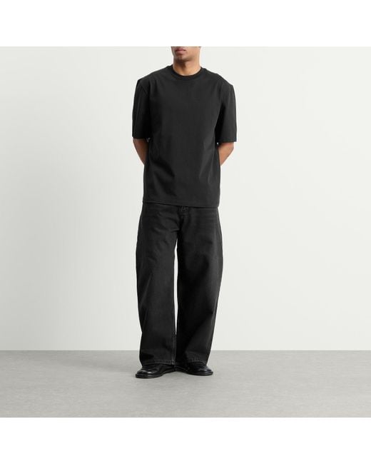 Studio Nicholson Black Lay Boxy Fit T-Shirt for men
