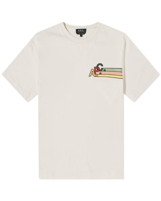 A.P.C. White Isaac Logo T-Shirt for men