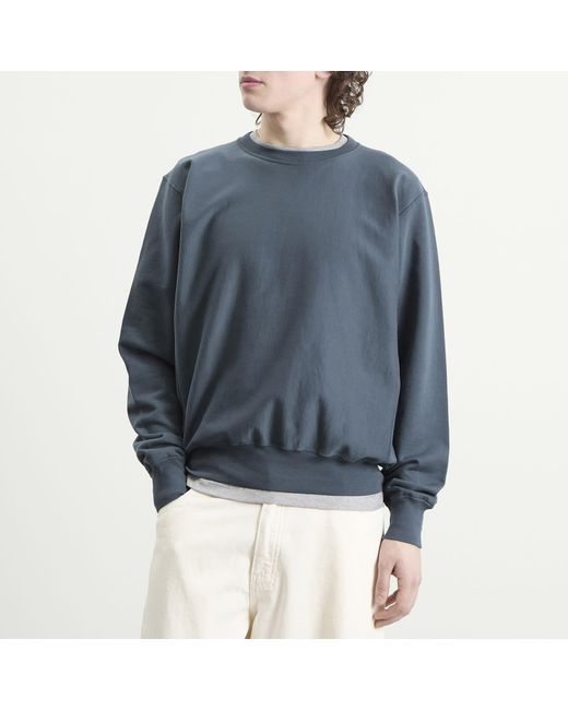 Auralee Blue High Gauge Sweatshirt for men