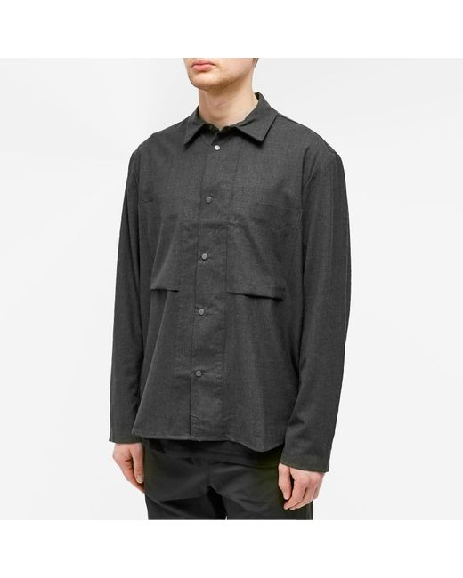 Norse Projects Gray Jens Cordura Tech Wool Overshirt for men