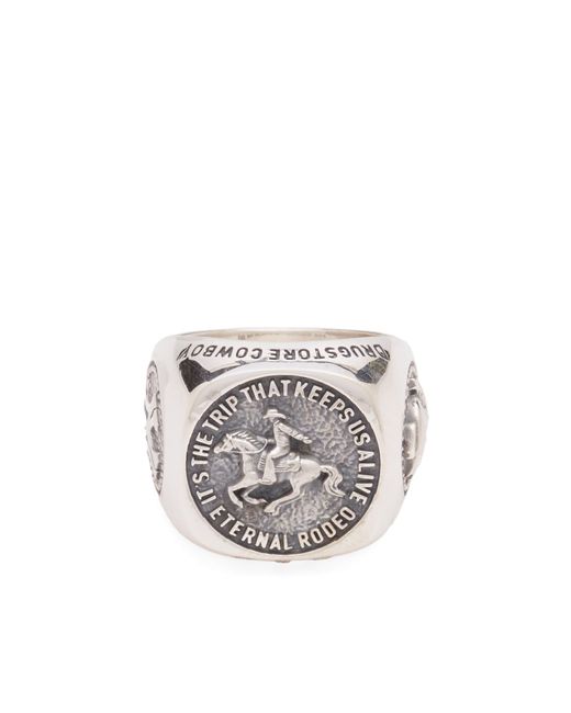 Maple White Cowboy Signet Ring for men
