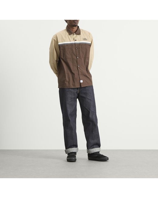 Neighborhood Brown Classic Work Bicolor Shirt for men