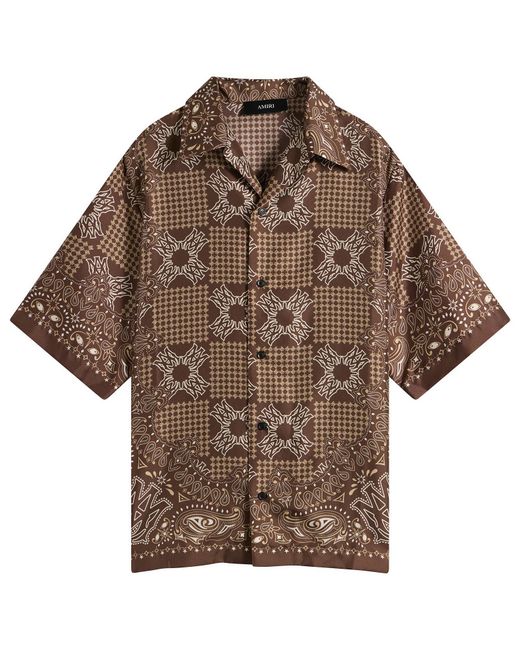 Amiri Brown Ma Check Camp Shirt for men