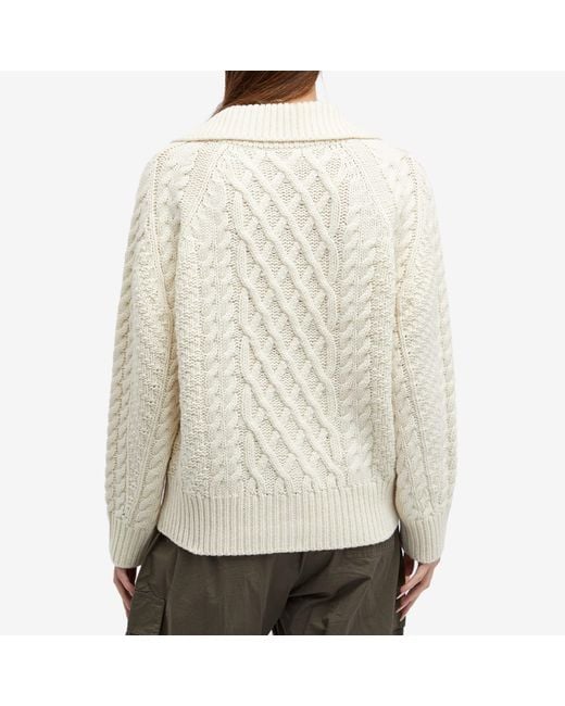 DUNST White Fisherman Knit Cardigan