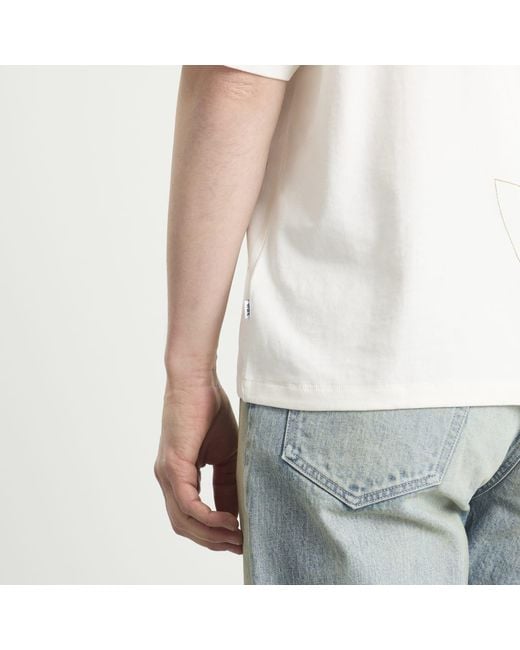 Wax London White Milton Shapes Embroidery T-Shirt for men