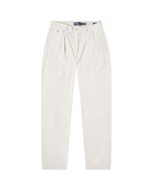 Polo Ralph Lauren White Corduroy Pleated Pant for men