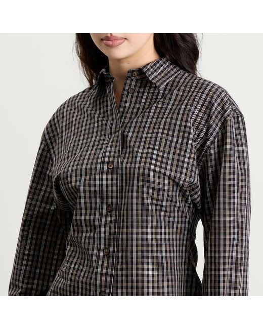 Rohe Gray Shaped Check Shirt