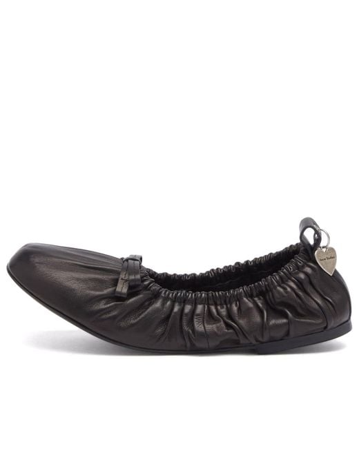 Acne Black Texture Ballet Flat