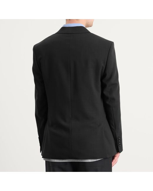 AMI Black Light Wool Twill 6 Button Jacket for men
